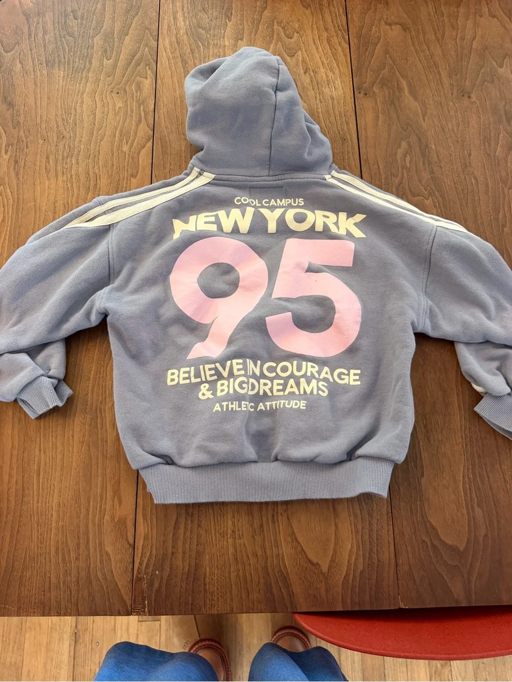 Zara | Shirts & Tops | Zara Lavender Pullover Hoodie With New York 95 ...